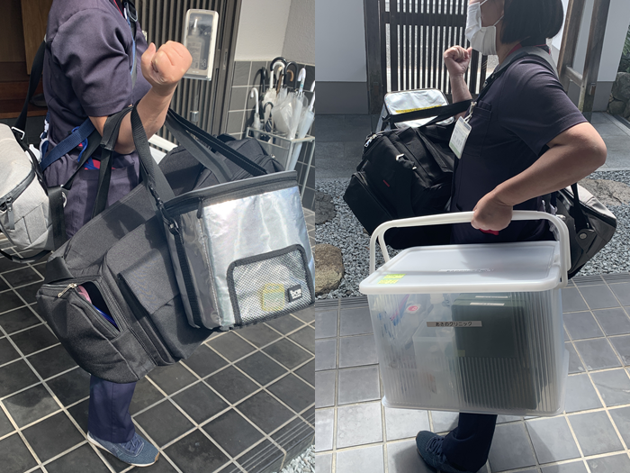 訪問診療バッグは約8kg